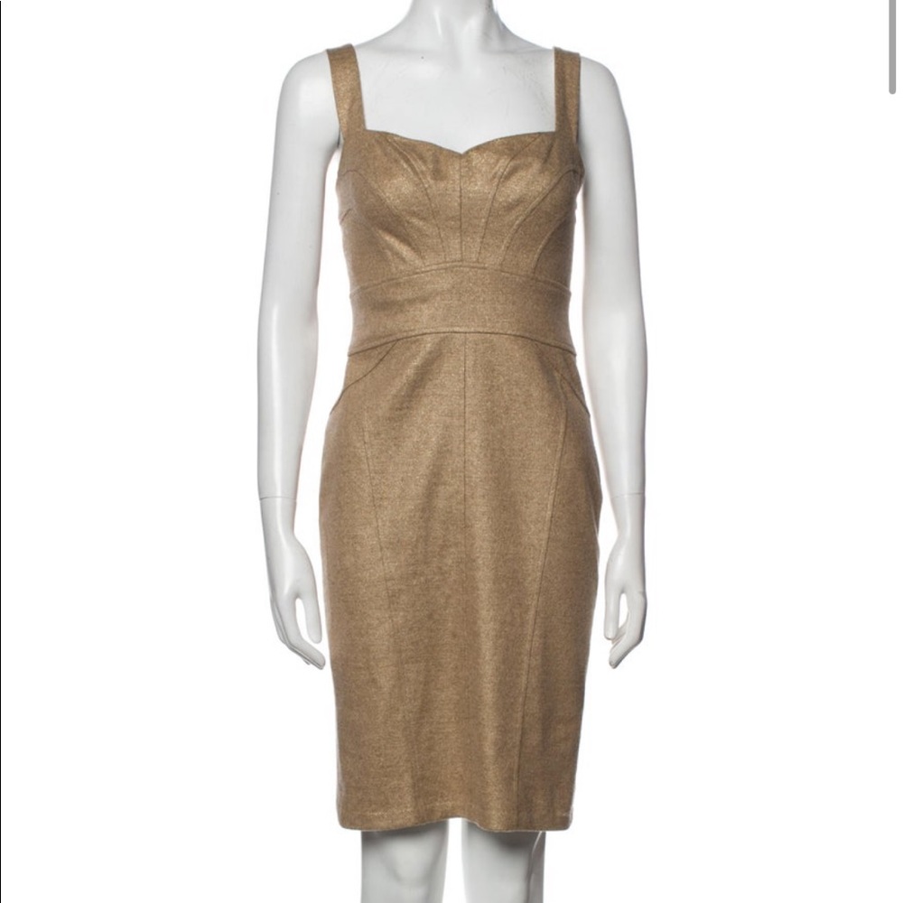 Diane von Furstenberg gold dress, size 2